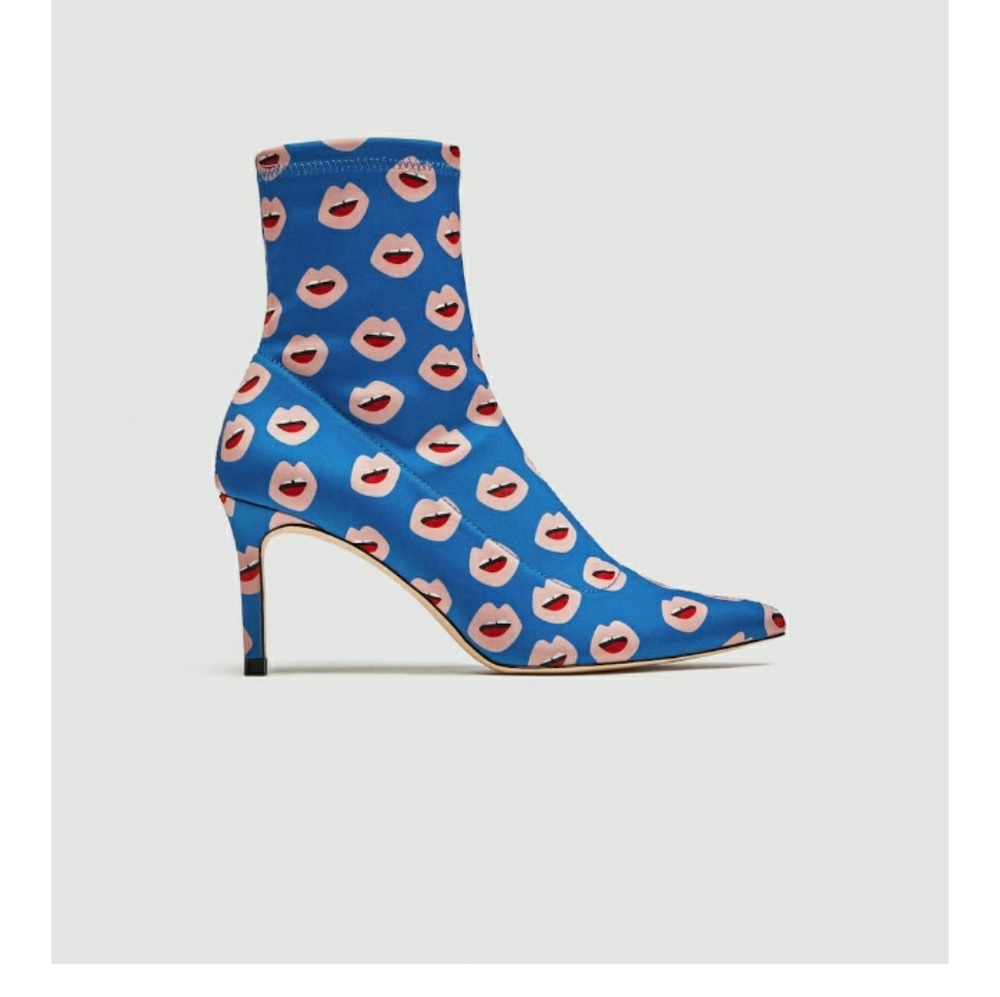 Zara Multi-colired Socks Heels size 6
